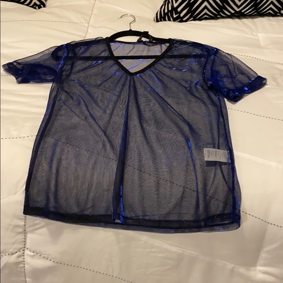 Sheer metallic party top - Picture 1 of 2